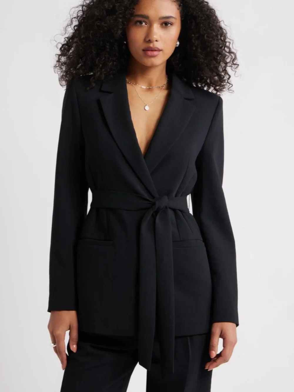 Open Edit The Curator Tie Waist Blazer - Picture 1 of 1